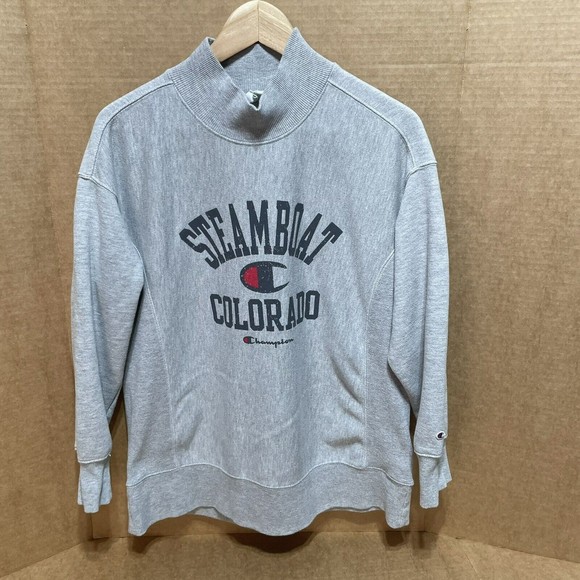 Champion Reverse Weave Womens Sweatshirt Size Medium, Grey, Steamboat Colorado - Picture 1 of 11